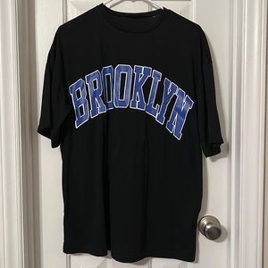 Shein Black Oversized Brooklyn T-shirt Size XS